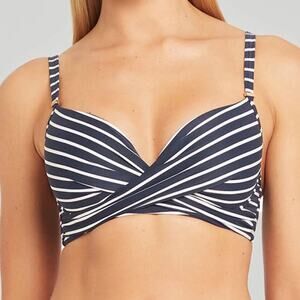 NEW Sea Level Chamarel Cross Front Moulded Underwire Bra Bikini Top SIZE 10 D/DD